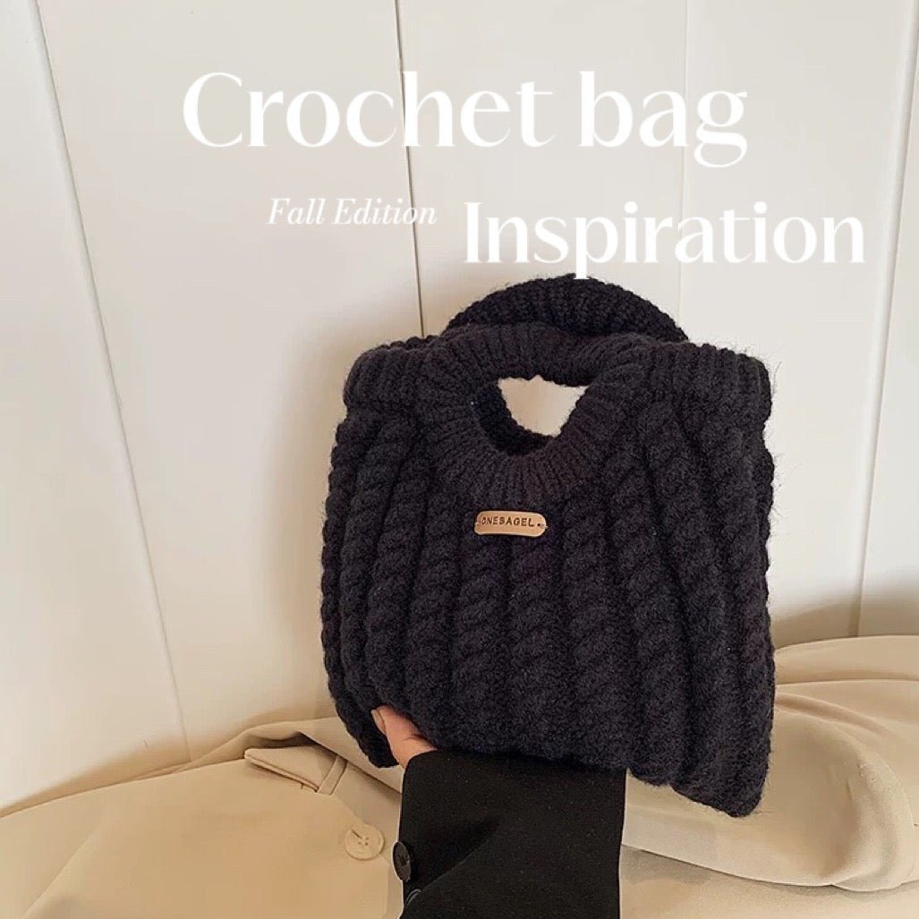 Wool Crochet Tote Bag