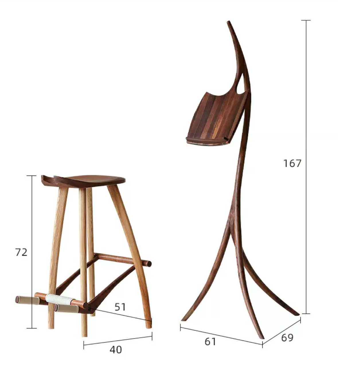 Handcrafted Spinal Walnut Music Stand