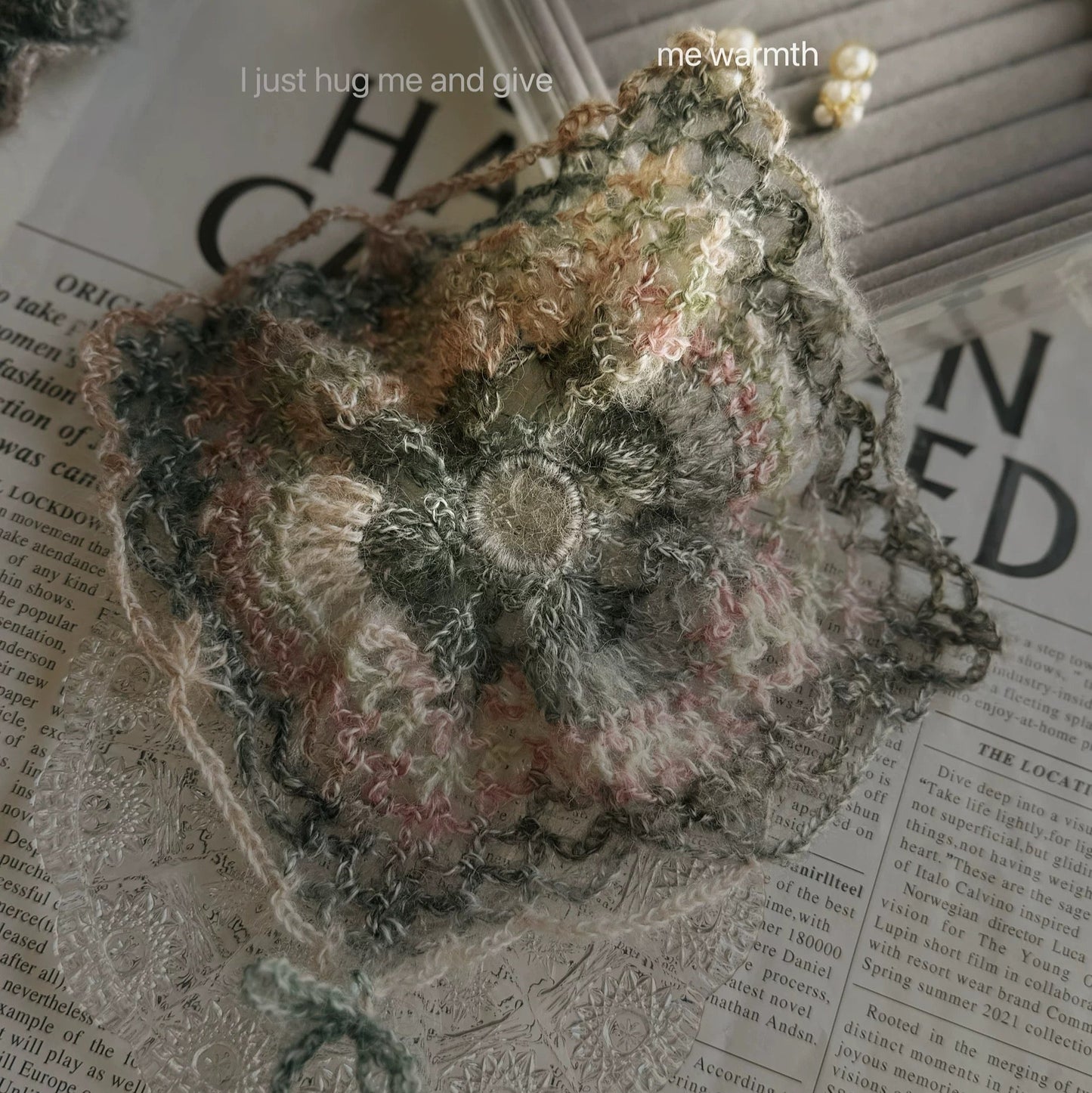 Handcrafted Mohair Granny Square Scrunchies